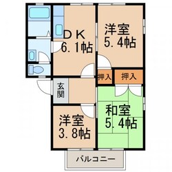 ディアスくすみⅢの物件間取画像